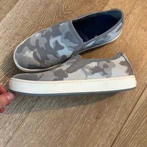 L.L. Bean Gray Camo Slip-On Sneakers